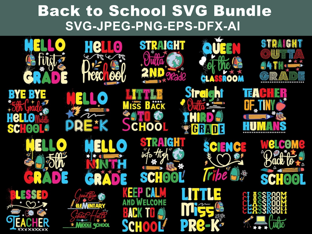 Back to School SVG Bundle: Teacher & Student Designs (cut File) - Etsy