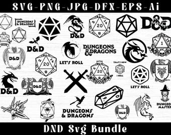 Pacchetto SVG di Dungeons and Dragons: file vettoriali di D&D (download digitale)