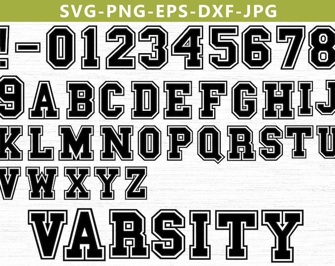 Varsity Font SVG TTF Condensed Light, College Font Svg Sports Font Svg ...