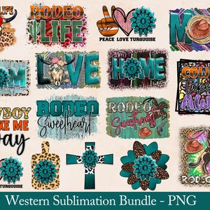 Retro Western PNG Bundle: Cowboy Cowgirl Sublimation Designs (Digital File)