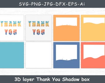 3D Layered Thank You Card SVG Cut File