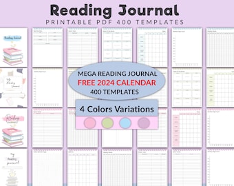 Printable Reading Journal Template Bundle: Book Tracker (PDF)
