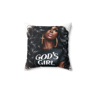 God&#39;s Girl Spun Polyester Square Pillow