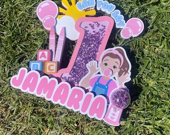 Mrs Rachel Pink Cake Topper | Personalized Birthday Cake Decoration | Kids Party Supplies | Handmade Cake Topper