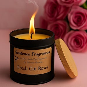 Fresh Cut Roses Candle | Romantic Floral Scent | 8oz & 4oz Soy Wax | Hand-Poured Gift Candle | Scentcere Fragrances | Rose Lover Gift