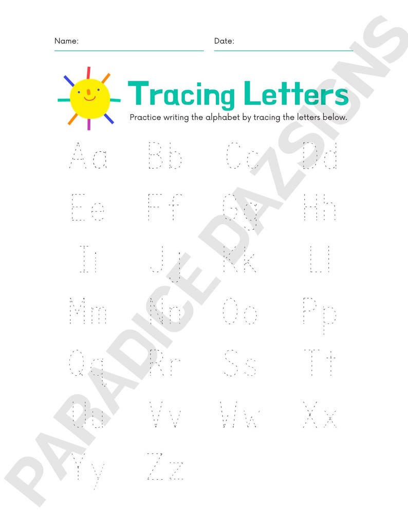 Tracing Letters & Numbers Worksheets | Printable PDF for Kids | Instant ...