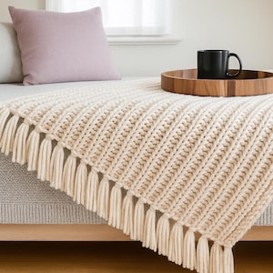 Knit Fisherman&#39;s Throw Blanket Pattern: Beginner-Friendly (PDF Pattern)