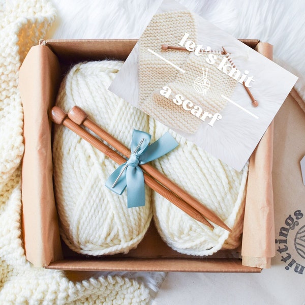 Beginner Knitting Kit // Knitting Kit // Scarf Knitting Kit // DIY Knitting Kit // Knitting Starter Kit // Beginning Knit Kit
