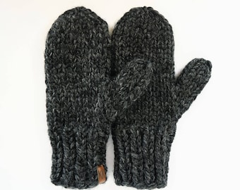 Mittens // Chunky Knit Mittens // Knitted Mittens // Women's Mittens // Men's Mittens // Children's Mittens // Grey Mittens