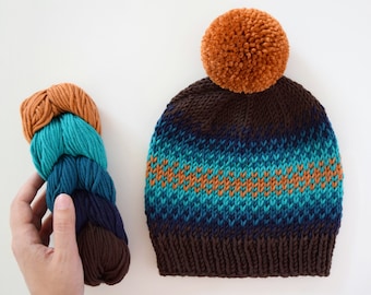 Knitting Patterns // Fair Isle Beanie // Knit Beanie Pattern // Hat Knitting Pattern // Easy Hat Pattern // Knitting // DIY