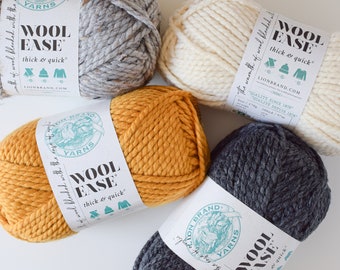 Super Bulky Yarn // Chunky Yarn // Lion Brand Wool Ease Thick and Quick // Bulky Yarn //  Knitting Yarn // Blanket Yarn // Wool Blend Yarn