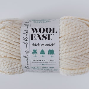 Super Bulky Yarn // Chunky Yarn // Lion Brand Wool Ease Thick and Quick // Bulky Yarn // Knitting Yarn // Blanket Yarn // Wool Blend Yarn Fisherman
