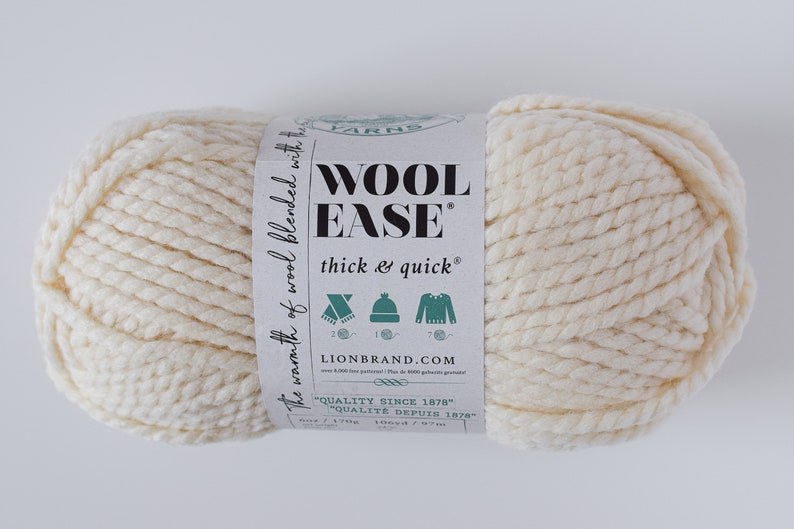Super Bulky Yarn // Chunky Yarn // Lion Brand Wool Ease Thick and Quick // Bulky Yarn // Knitting Yarn // Blanket Yarn // Wool Blend Yarn Fisherman