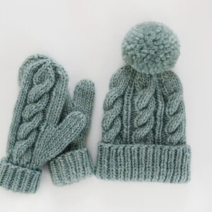 Knitting Pattern // Cabled Hat and Mittens Pattern // Cable Hat Pattern // Hat Knitting Pattern // Cabled Mitten Pattern image 5