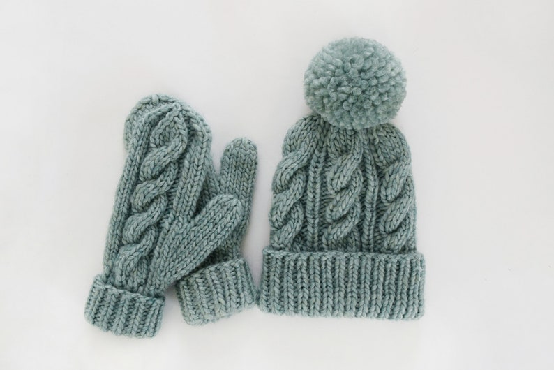 Knitting Pattern // Cabled Hat and Mittens Pattern // Cable Hat Pattern // Hat Knitting Pattern // Cabled Mitten Pattern image 5