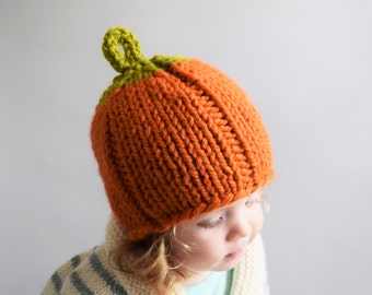 Pumpkin Hat Knitting Pattern // Pumpkin Hat Pattern // Knitting Patterns for Kids // Fall // Halloween // Thanksgiving