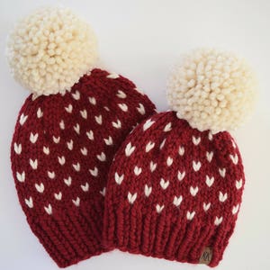 Fair Isle Hat Pattern // Hat Knitting Pattern // Little Hearts Pattern // Toddler Hat Pattern // Hat Patterns image 7