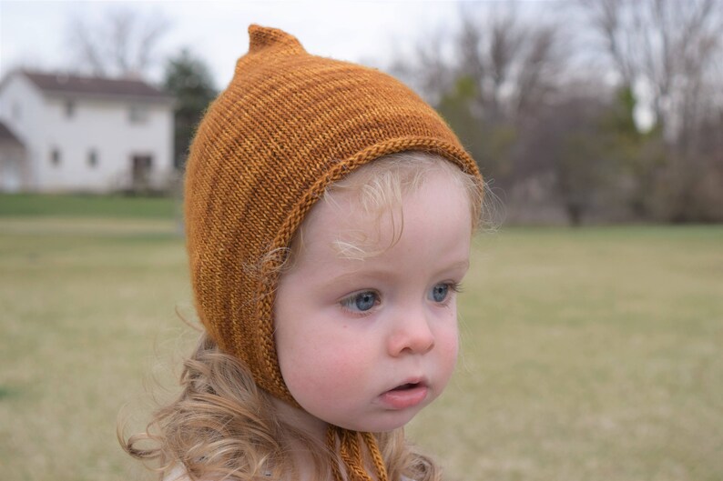 Bonnet Pattern // Baby Bonnet Pattern // Knitting Patterns for Babies // Pixie Bonnet Pattern // Whimsy Bonnet image 4