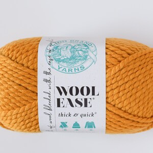 Super Bulky Yarn // Chunky Yarn // Lion Brand Wool Ease Thick and Quick // Bulky Yarn // Knitting Yarn // Blanket Yarn // Wool Blend Yarn Mustard