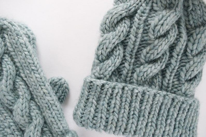 Knitting Pattern // Cabled Hat and Mittens Pattern // Cable Hat Pattern // Hat Knitting Pattern // Cabled Mitten Pattern image 7