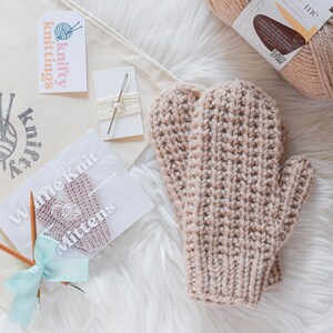 Mitten Knitting Kit // Knitting Kit // Advanced Knitting Kit // Waffle Knit Mitten Kit // Mitten Kit // Knitting Gift Ideas image 5