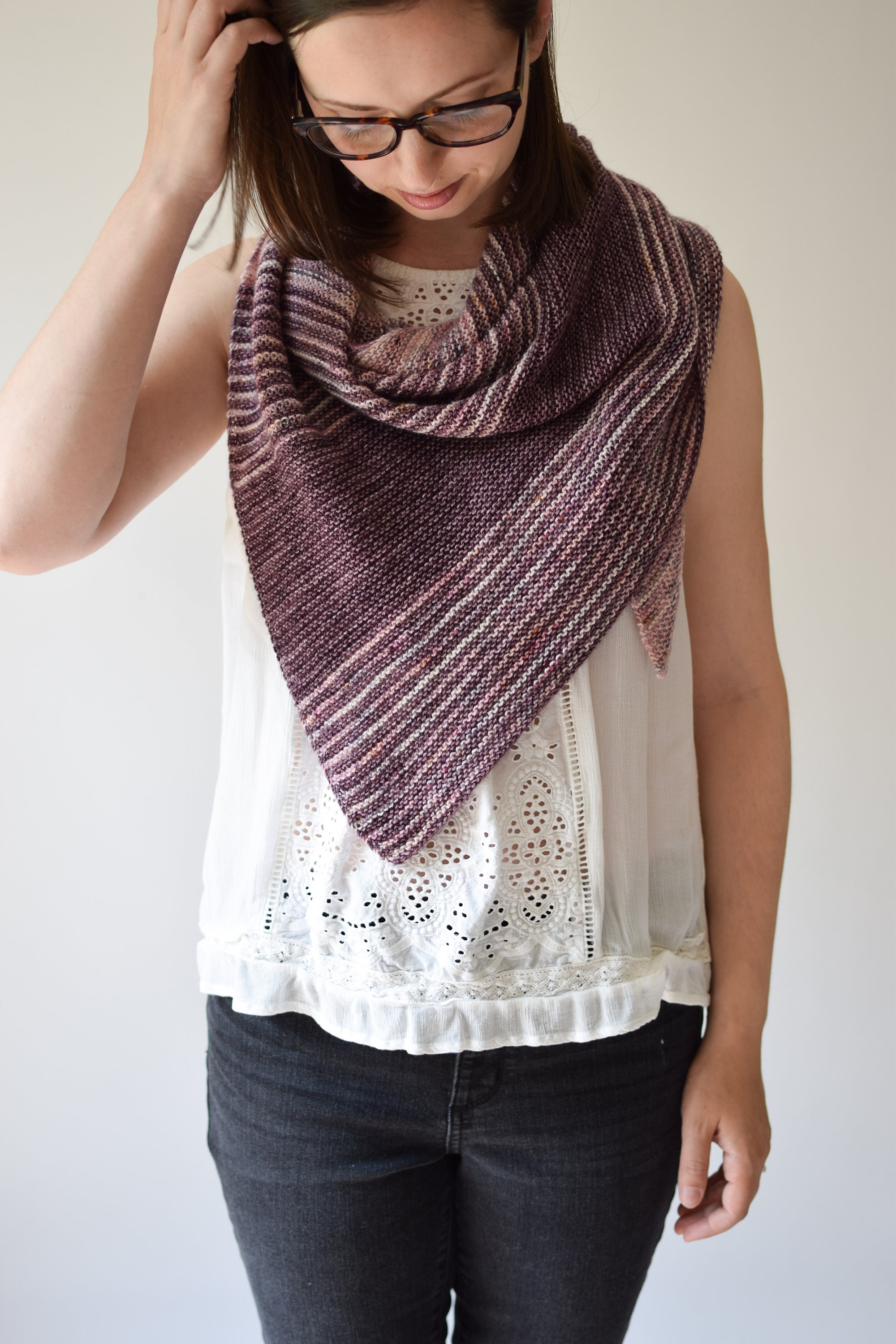 Knit Shawl Pattern // Triangle Scarf Pattern // Triangle Shawl Pattern ...