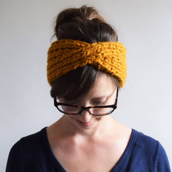 Knit Headband Pattern // Headband Knitting Pattern // Chunky Headband Pattern // Turban Headband Pattern