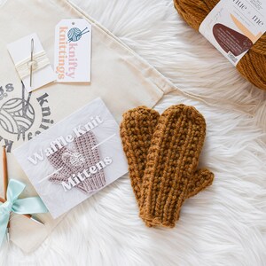 Mitten Knitting Kit // Knitting Kit // Advanced Knitting Kit // Waffle Knit Mitten Kit // Mitten Kit // Knitting Gift Ideas image 6