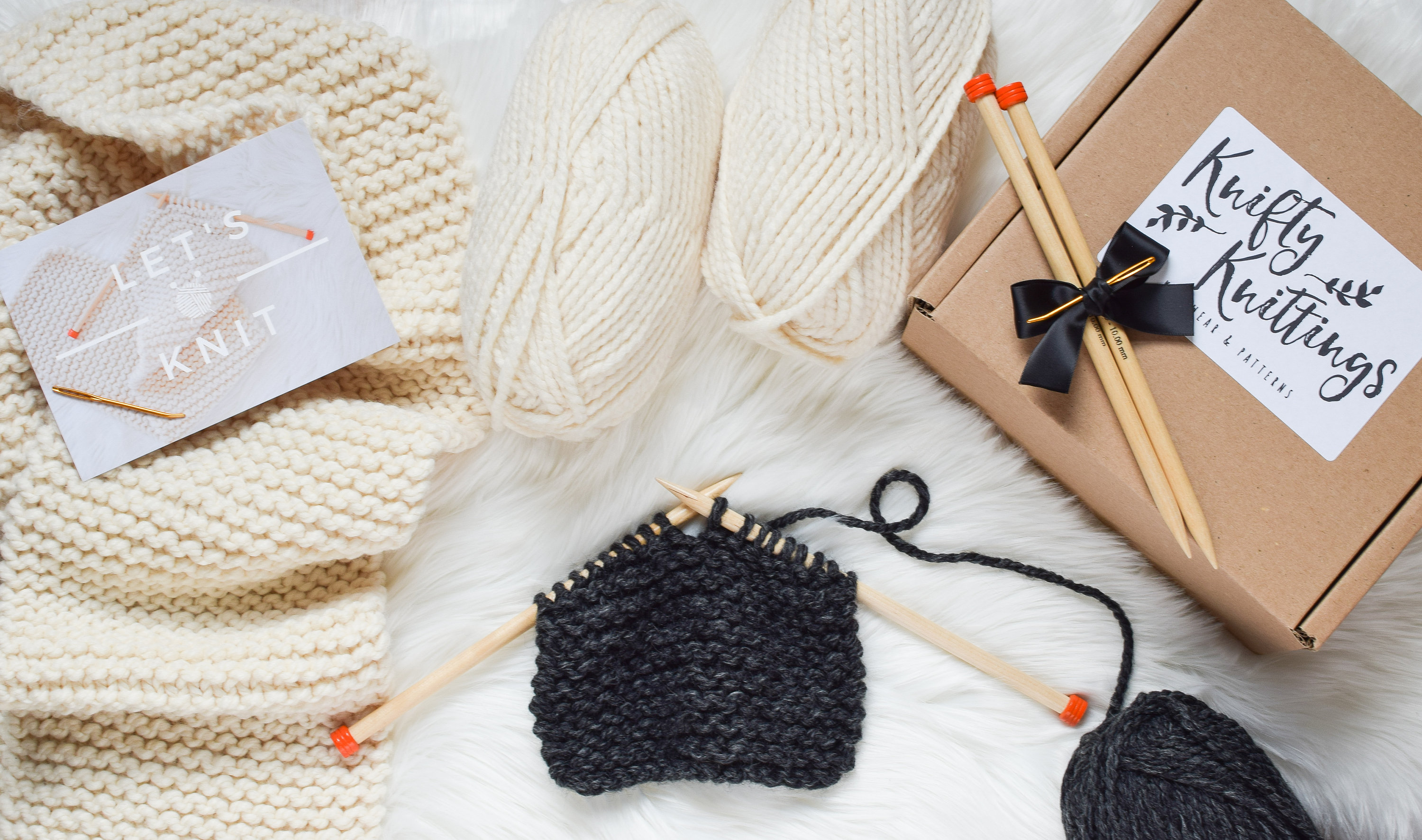Beginner Knitting Kit // Knitting Kit // Scarf Knitting Kit // Etsy