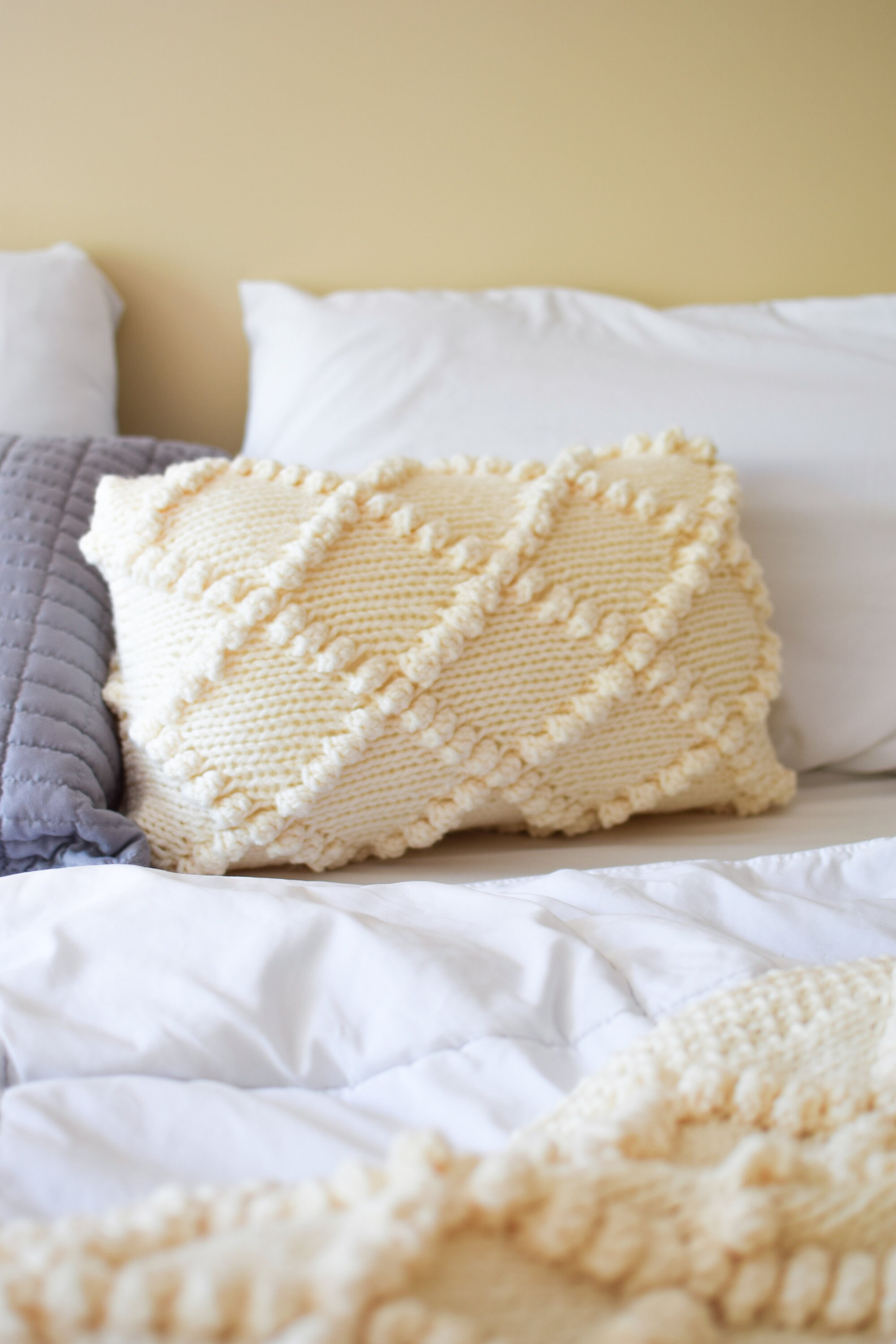 Knit throw top pillow pattern