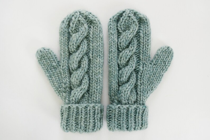 Knitting Pattern // Cabled Hat and Mittens Pattern // Cable Hat Pattern // Hat Knitting Pattern // Cabled Mitten Pattern image 3