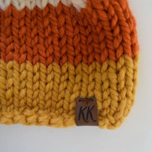 Candy Corn Beanie Pattern // Fall Knitting Pattern // Candy Corn Hat Pattern // DIY Halloween Costume // Kid's Hat Pattern image 4