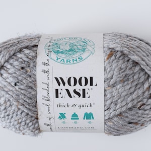 Super Bulky Yarn // Chunky Yarn // Lion Brand Wool Ease Thick and Quick // Bulky Yarn // Knitting Yarn // Blanket Yarn // Wool Blend Yarn Grey Marble