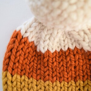 Candy Corn Beanie Pattern // Fall Knitting Pattern // Candy Corn Hat Pattern // DIY Halloween Costume // Kid's Hat Pattern image 3