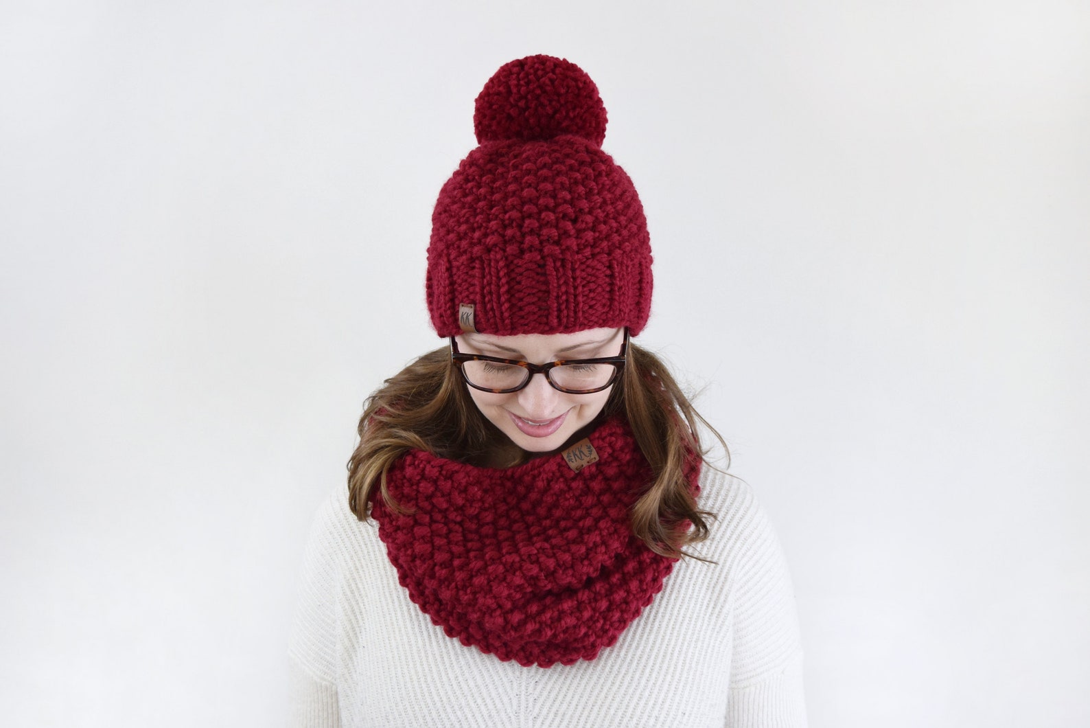 Hat and Scarf Pattern // Hat and Cowl Pattern // Chunky Knit Etsy