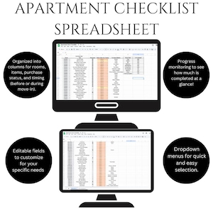 SIMPLE Apartment Essentials Checklist | Dorm Checklist | Google Sheets Template