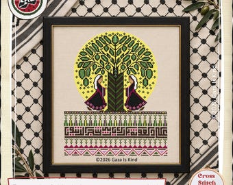 Olive Harvest Season | Olive Tree | Palestine فلسطين  تطريز الفلاحي Embroidery (Digital Download PDF) Cross Stitch Pattern