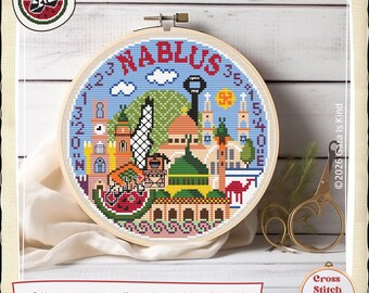 Pretty Little Nablus | Tatreez | Modern | تطريز | Wall Art | Cross Stitch Chart | Instant Digital Download PDF