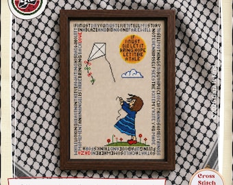 Palestinian Poem If I must die | Tatreez | Modern | Embroidery | Wall Art | Cross Stitch Pattern | Instant Digital Download PDF