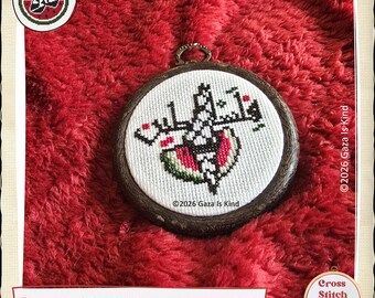 Mini Palestine Map Watermelon Palestine فلسطين  تطريز الفلاحي Embroidery (Digital Download PDF) Cross Stitch Pattern