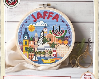 Pretty Little Jaffa | Tatreez | Modern | تطريز | Wall Art | Cross Stitch Chart | Instant Digital Download PDF