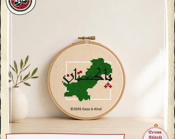 Mini Pakistan Map پاکستان فلسطين  تطريز الفلاحي Embroidery (Digital Download PDF)
