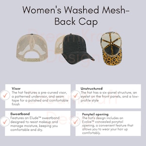 Puede incluir: Gorra lavada con malla en la espalda, visera precurvada, estructura de seis paneles y estilo de perfil bajo. Cuenta con una banda para el sudor Elude y una abertura oculta para la cola de caballo. Disponible en varios colores.