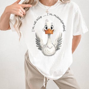 T-shirt Je ne suis pas stupide, je suis incompris, chemise canard dessin animé mignon, t-shirt graphique animal original, cadeau bâillon pour les fans de Silly Goose