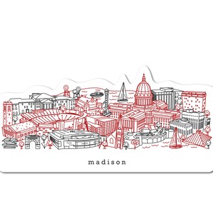 Wisconsin Madison Sticker Madison Wisconsin Minimalist Skyline Waterproof Sticker - Etsy