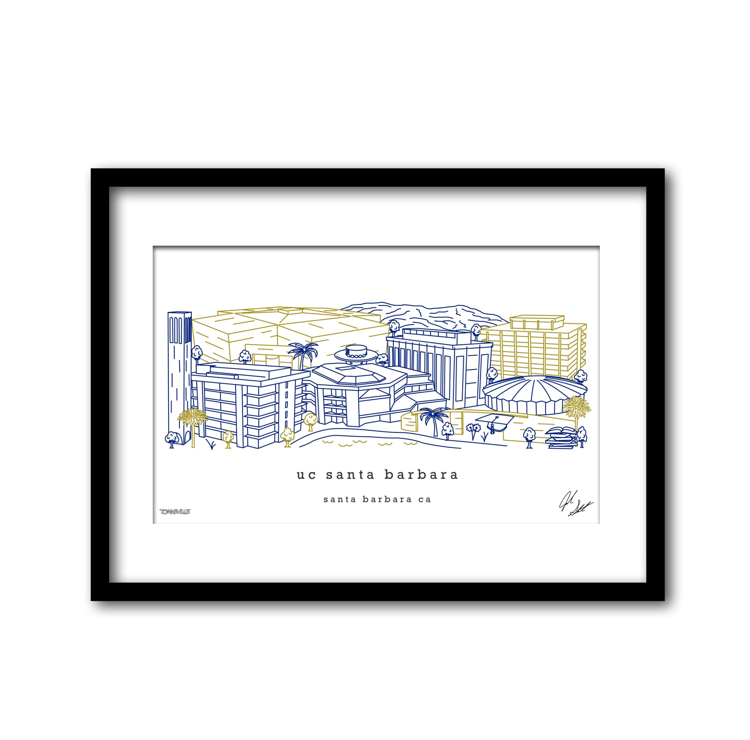 カリフォルニア大学サンタバーバラ校 キャンパス スカイライン アートワーク 卒業記念品 壁飾り - Etsy 日本