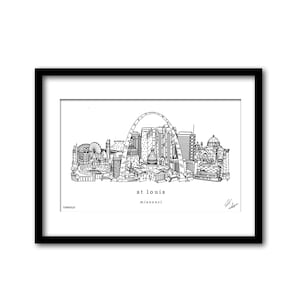 St. Louis Missouri Skyline Kunstwerk Abschlussgeschenk Wanddekoration