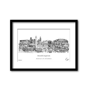 Washington DC Skyline Kunstwerk Graduierung Geschenk Wanddekoration