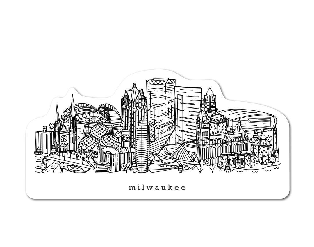 Milwaukee Wisconsin Minimalist Skyline Waterproof Sticker - Etsy
