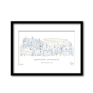 Gallaudet Universität College Universität Skyline Kunstwerk Graduierung Geschenk Wanddekoration